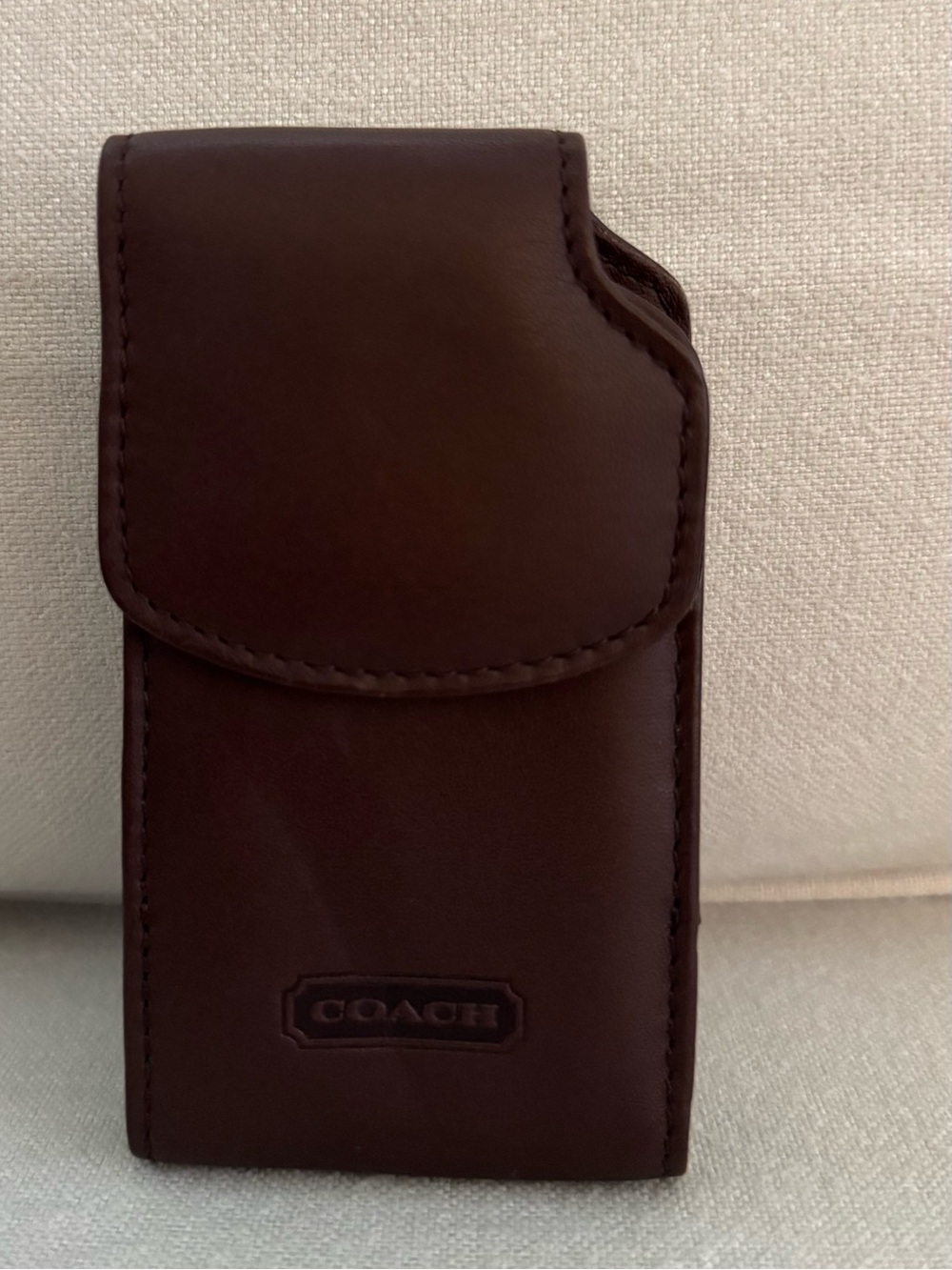 Vintage Coach Belt Clip Brown Leather Case Snap Ring